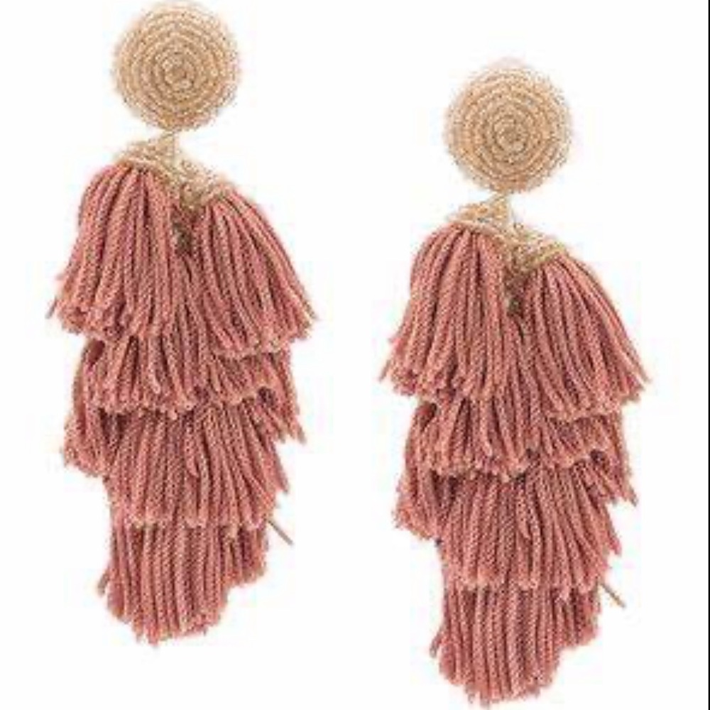 Sachin Babi pink tassel clip on earrings. Never worn!